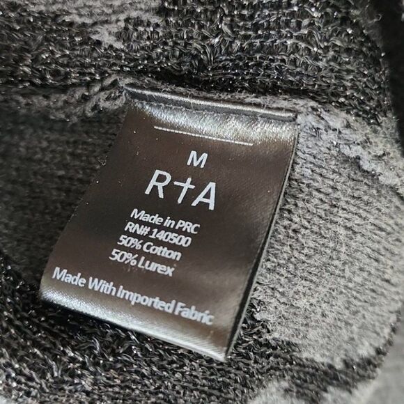 RtA Black Gray Silver Animal Leopard Print  Knit Sweater M (Bx30) - Picture 4 of 7